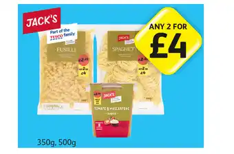 Londis View Jack's Fusili, Spaghetti, Tomato & Mascarpone offer