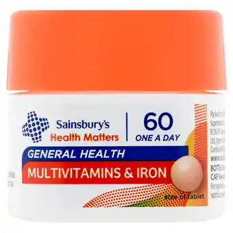 Sainsbury's Sainsbury's Health Multivitamins & Iron Tablets 1 a Day x60 offer