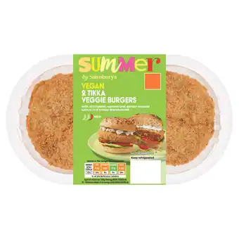 Sainsbury's Sainsbury's Summer Vegan Tikka Veggie Burgers x2 216g offer