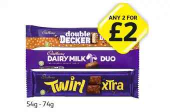 Londis View Cadbury Duo Double Decker, Dairy Milk, Twirl offer