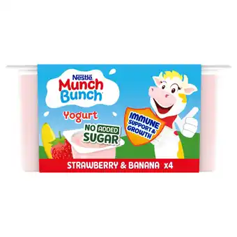 Asda Munch Bunch Yogurt Strawberry & Banana 4 x 100g (400g) offer