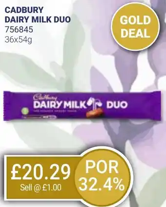 Bestway CADBURY DAIRY MILK DUO offer