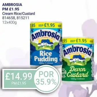 Bestway AMBROSIA Cream Rice/Custard offer