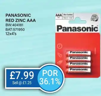 Bestway PANASONIC RED ZINC AAA offer