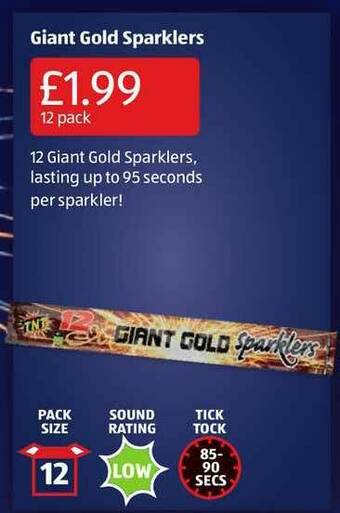 Aldi Giant Gold Sparklers offer