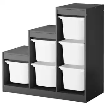 IKEA Trofast Storage combination, grey/white, 99x44x94 cm offer