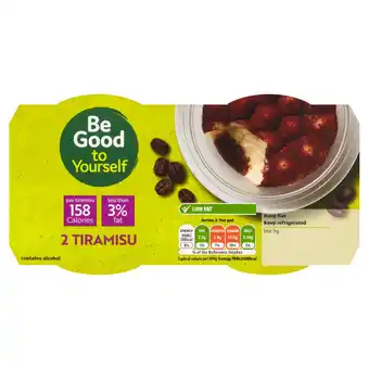 Sainsbury's Sainsbury's Tiramisu, Be Good to Yourself 2x85g offer