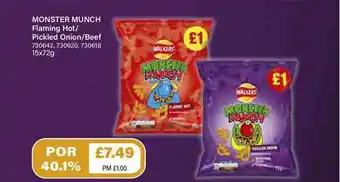 Bestway Monster Munch Flaming Hot Or Pickled Onion Or Beef offer