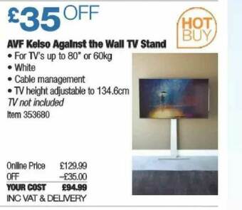 Costco Avf Kelso Against The Wall Tv Stand offer