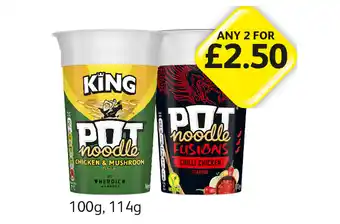 Londis View Pot Noodle Chicken & Mushroom, Fusions Chilli Chicken offer