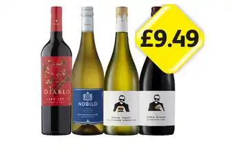 Londis View Diablo Dark Red, Nobilo Sauvignon Blanc, Greasy Fingers Big Buttery Chardonnay, Luscious Red offer