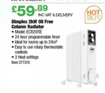 Costco Dimplex 2kw Oil Free Column Radiator offer