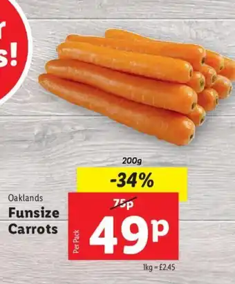 Lidl Oaklands Funsize Carrots offer