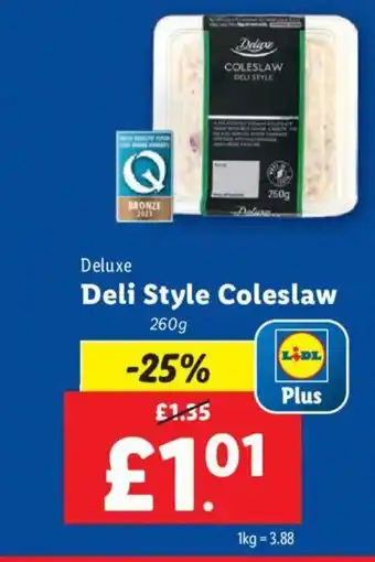 Lidl Deluxe Deli Style Coleslaw offer