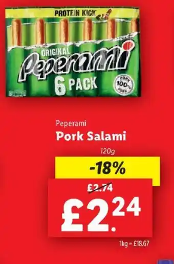 Lidl Peperami Pork Salami offer