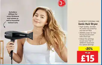 Lidl SILVERCREST® PERSONAL CARE Ionic Hair Dryer offer