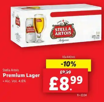 Lidl Stella Artois Premium Lager offer