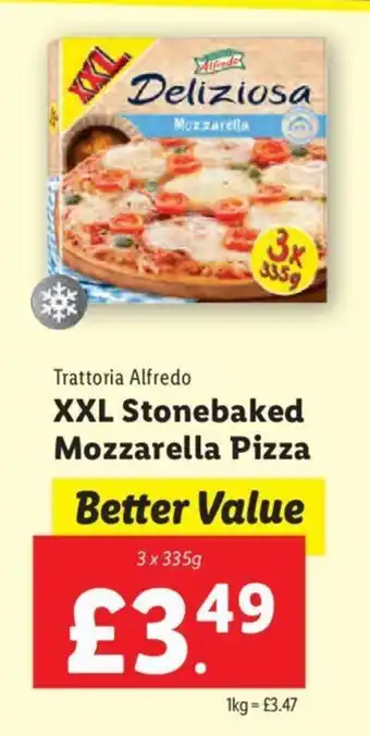 Lidl Trattoria Alfredo XXL Stonebaked Mozzarella Pizza offer