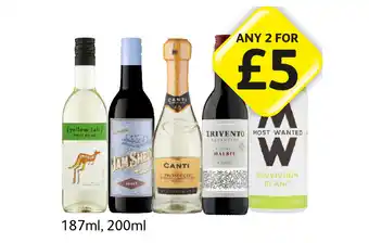 Londis View Yellow Tail Pinot Grigio, Jam Shed Shiraz, Canti Prosecco, Trivento Malbec, Most Wanted Sauvignon Blanc offer