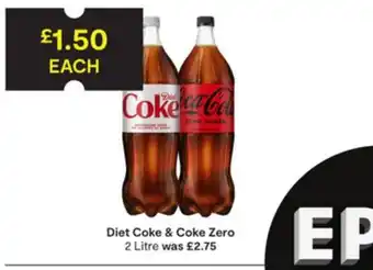 SuperValu Diet Coke & Coke Zero 2 Litre offer