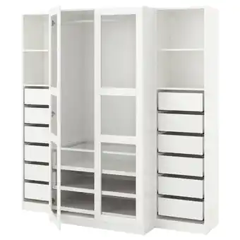 IKEA Pax / tyssedal Wardrobe, white/white glass, 200x60x201 cm offer