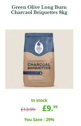 Green Olive Long Burn Charcoal Briquettes 8kg