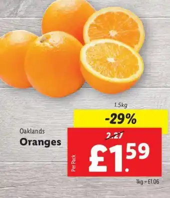 Lidl Oaklands Oranges offer