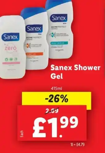 Lidl Sanex Shower Gel offer