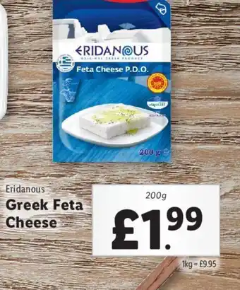 Lidl Eridanous Greek Feta Cheese offer