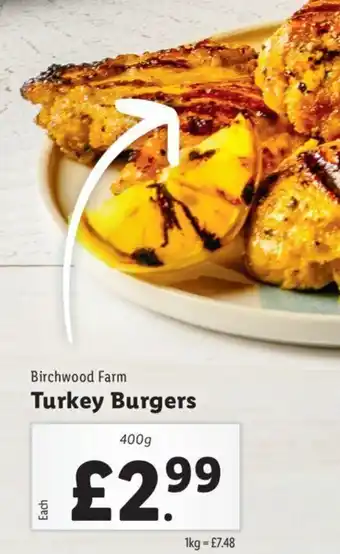 Lidl Birchwood Farm Turkey Burgers offer