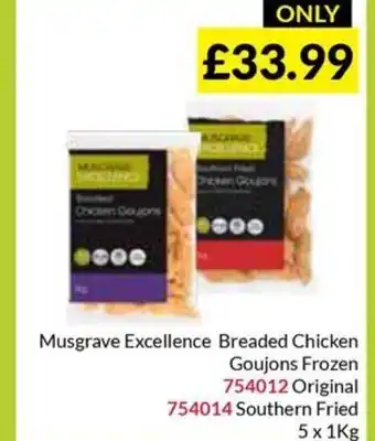Musgrave MarketPlace Musgrave Excellence Breaded Chicken Goujons Frozen offer
