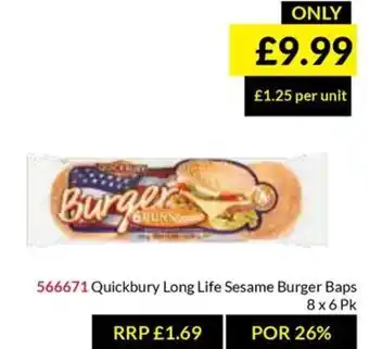 Musgrave MarketPlace Quickbury Long Life Sesame Burger Baps offer