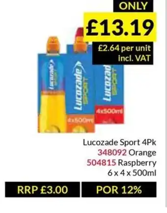 Musgrave MarketPlace Lucozade Sport 4Pk offer