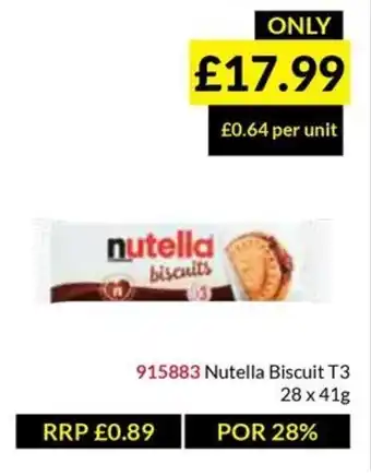 Musgrave MarketPlace Nutella Biscuit T3 offer