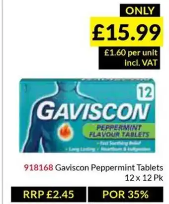 Musgrave MarketPlace Gaviscon Peppermint Tablets offer
