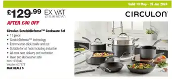 Costco Circulon Scratch Defense Cookware Set offer