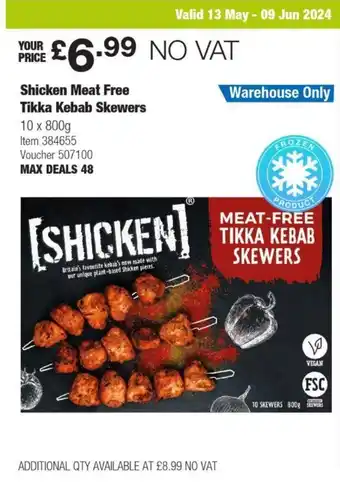 Costco Shicken Meat Free Tikka Kebab Skewers offer