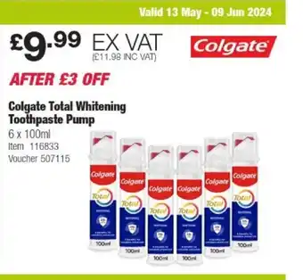 Costco Colgate Total Whitening Toothpaste Pump offer