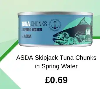 Asda ASDA Skipjack Tuna Chunks in Spring Water offer