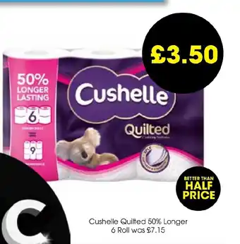 Centra Cushelle Quilted 50% Longer 6 Roll offer