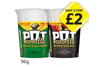 Londis View Pot Noodle Chicken & Mushroom, Bombay Bad Boy offer