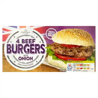 Morrisons Morrisons 4 Burgers with Onions offer