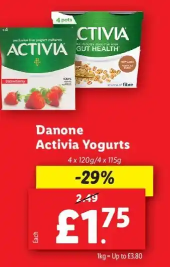 Lidl Danone Activia Yogurts offer