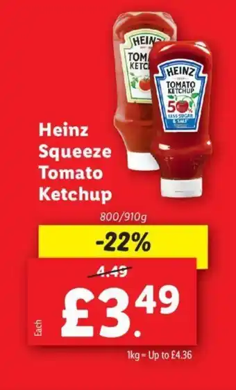 Lidl Heinz Squeeze Tomato Ketchup offer