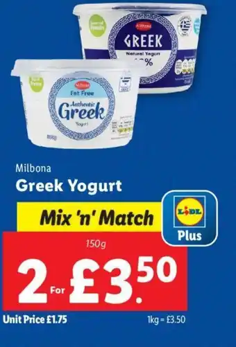 Lidl Milbona Greek Yogurt offer