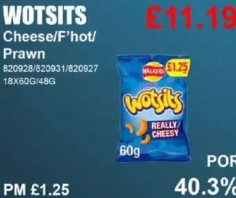 Bestway WOTSITS Cheese/F'hot/ Prawn offer