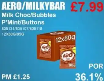 Bestway AERO/MILKYBAR Milk Choc/Bubbles P'Mint/Buttons offer