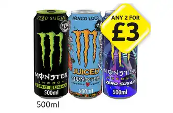 Londis View Monster Energy Zero Sugar, Juiced Mango Loco, Lewis Hamilton offer