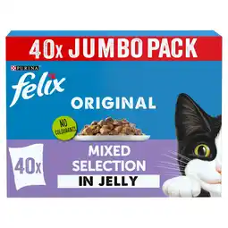 Iceland FELIX Original Mixed Selection in Jelly Wet Cat Food 40x100g offer