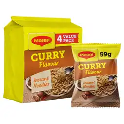 Iceland MAGGI 3 Minute Instant Noodles Curry Flavour 4 x 59g offer